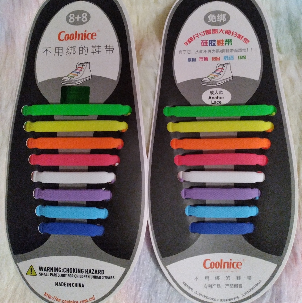 Rainbow No Tie Silicone Elastic Shoelaces
